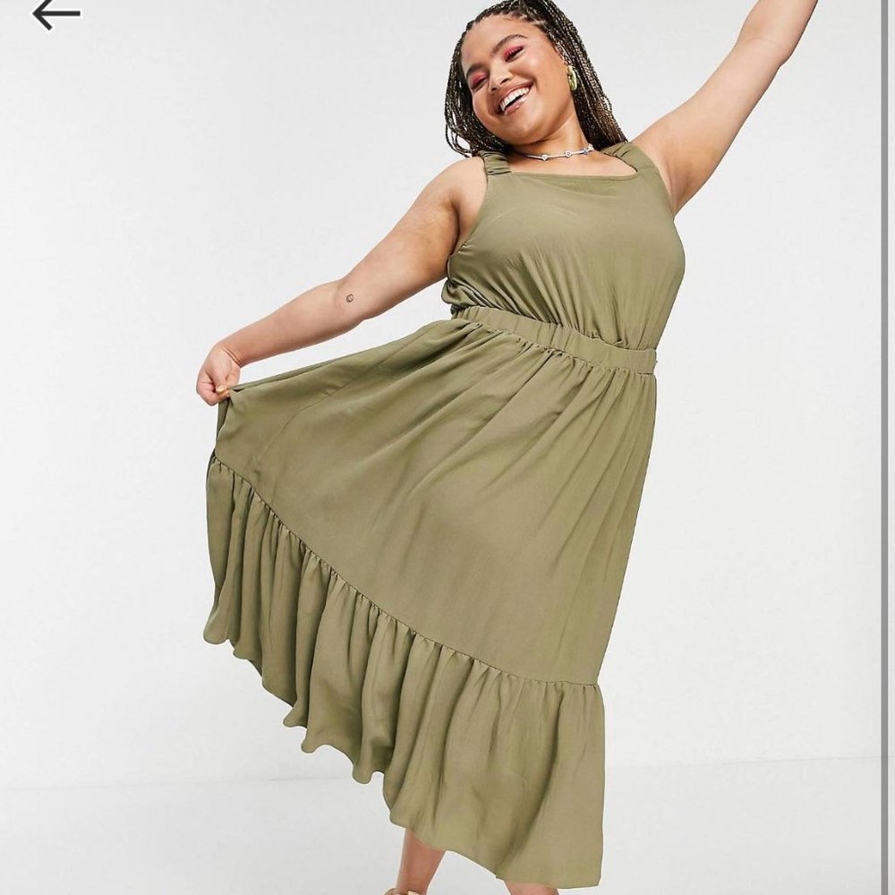ASOS Curve ruched/tiered sundress